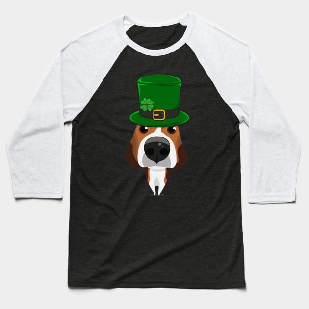 St Patrick Cute Kawaii Beagle Dog Baseball T-Shirt by Aliaksandr